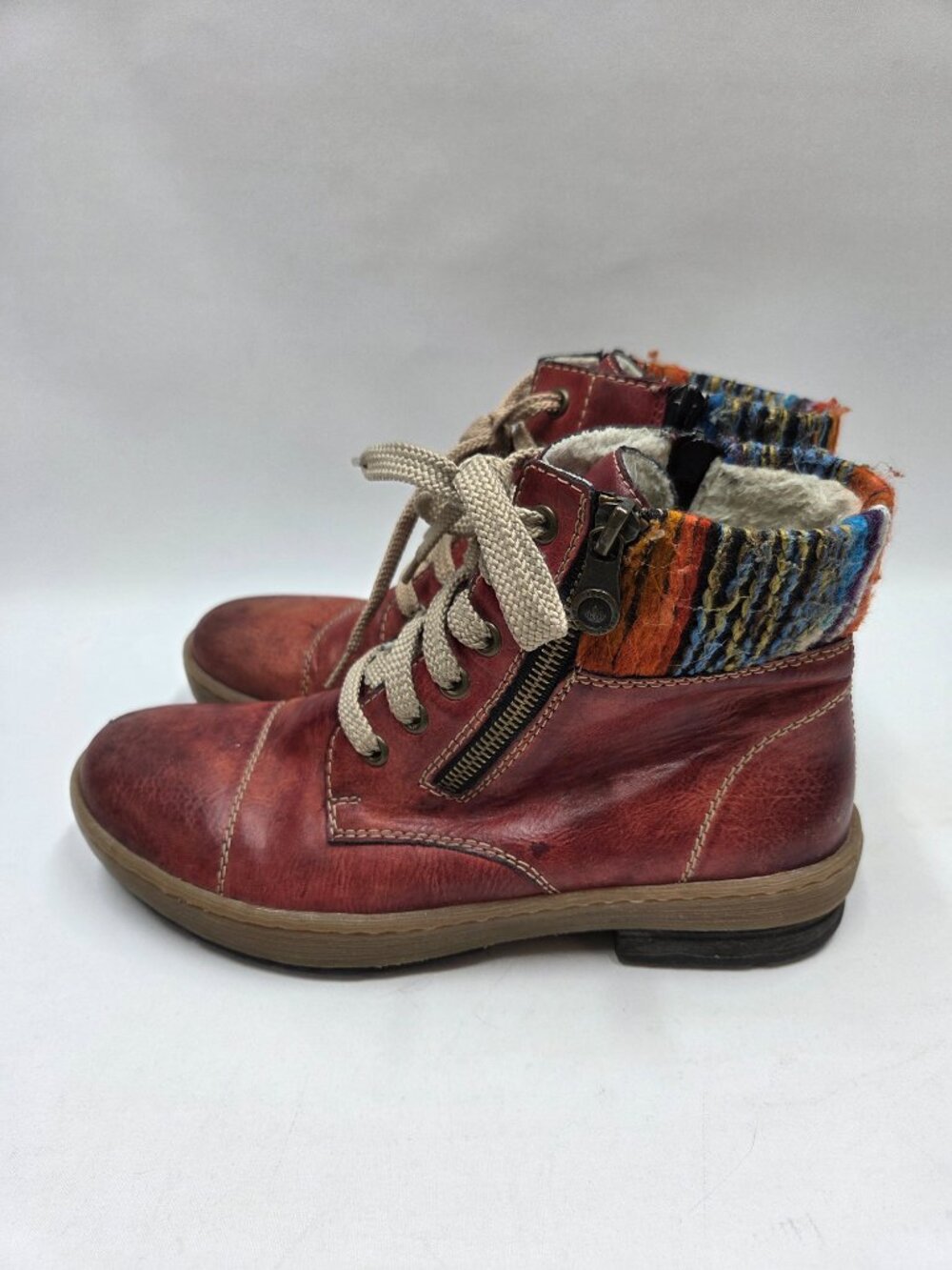 Rieker ankle boots EURO size 38 Double Zip and Laces - Picture 3 of 12